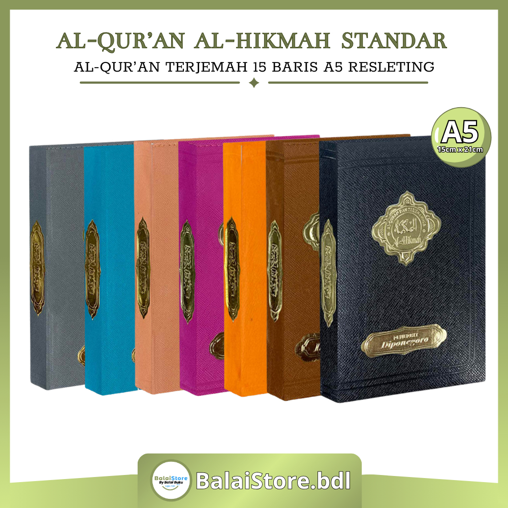 Al Quran Al Hikmah Standar A5 Resleting Terjemah Alquran 15 Baris Resleting Tanda Waqaf Diponegoro