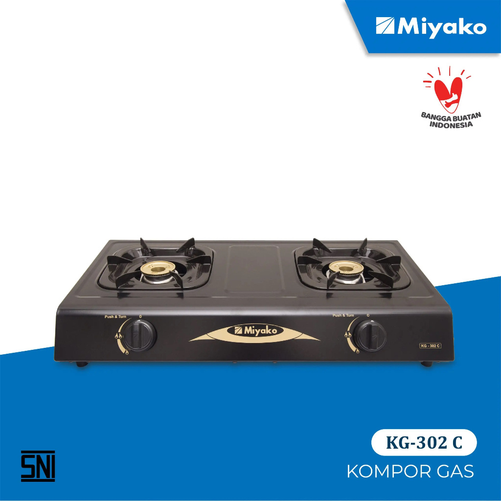 MIYAKO Kompor Gas 2 Tungku KG-302 C - 100% ORI
