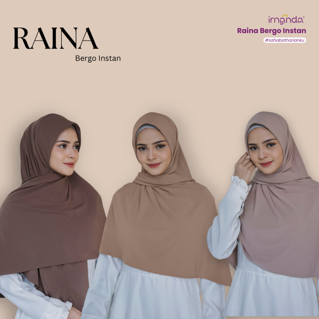 Irnanda Raina Bergo Instant Segitiga Anti Tembem Jersey Diamond PremiumIrnanda Raina Bergo Instant S