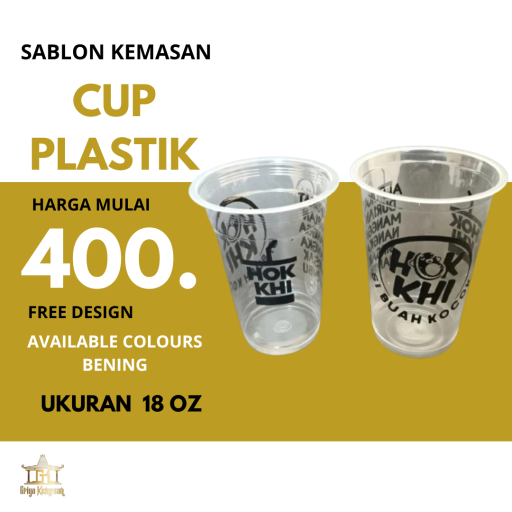 Sablon cup 18 oz Sablon cup Sablon cup plastik Sablon cup es teh jumbo