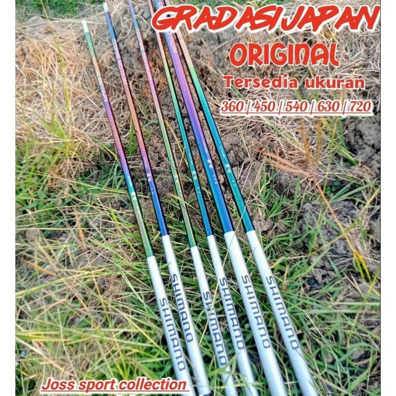 joran tegek shimano japan gradasi original tersedia ukuran 360 450 540 630 720 bahan carbon kwalitas