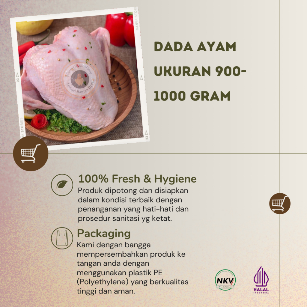 

Dada Ayam Ukuran 800-900 Gram Fresh