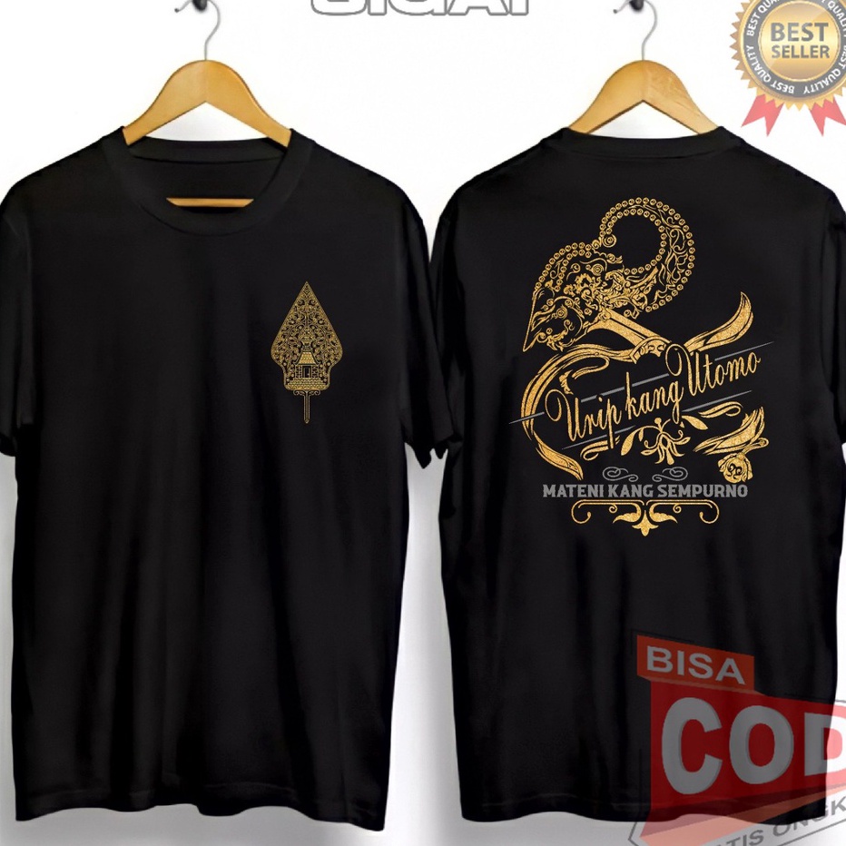 KAOS WAYANG KULIT URIP KANG UTOMO  Baju Distro Wayang Jawa  Atasan Pria  wayang kulit ungan