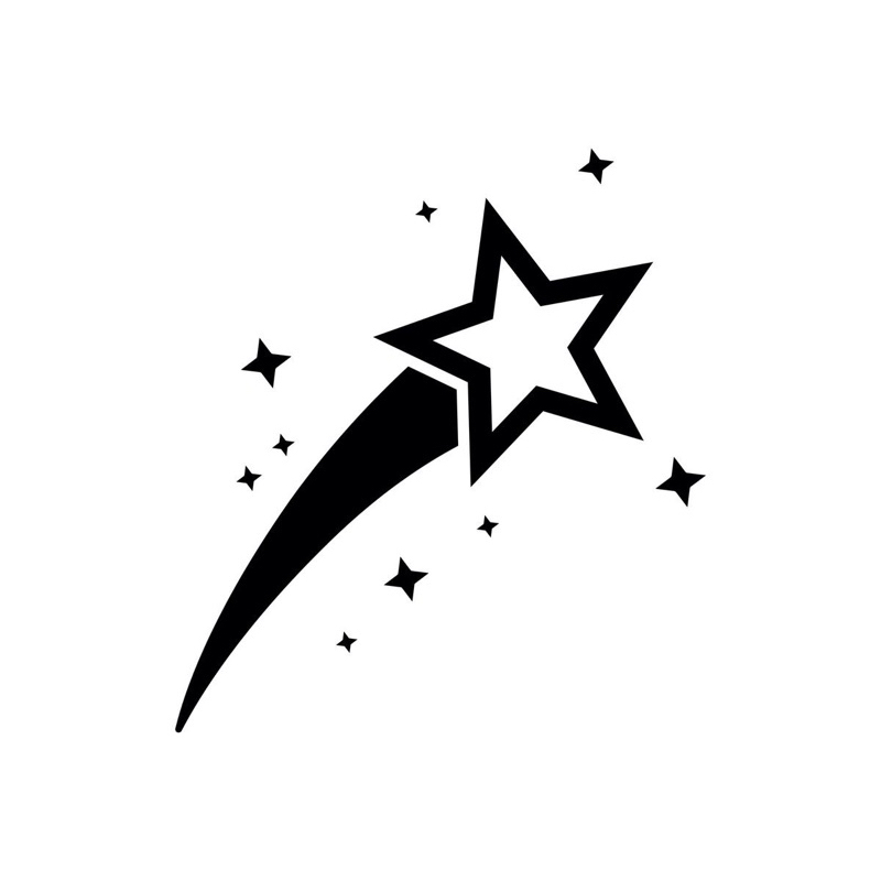 

Stiker star comet meteor cutting stiker bintang