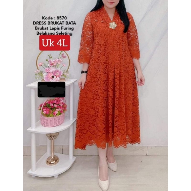 Dress Kebaya Kartini Brokat Wanita Kartini Payet- Gaun Natal Mewah - Dress Pesta By Miss Nauli