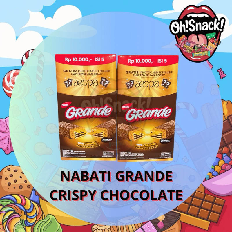 

NABATI RICHOCO GRANDE WITH CARAMEL CRISPY CHOCOLATE 1 kotak isi 5 pcs @22g