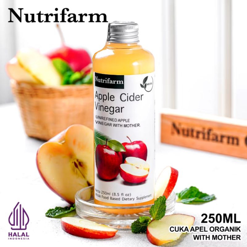 

Nutrifarm Cuka Apel 250 mL - 500 mL / Apple Cider Vinegar / Organik