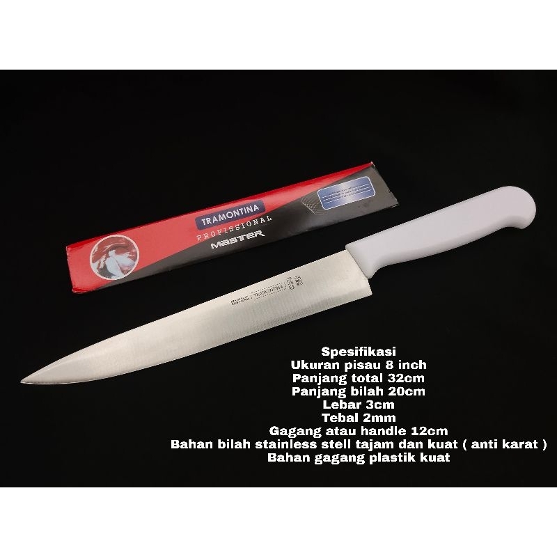 pisau daging tramontina stainless steel 8 inch