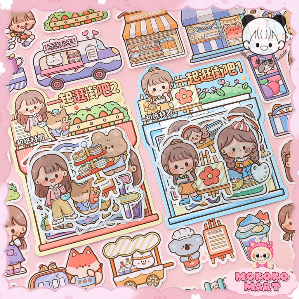 

MM 40 Lembar Stiker Aesthetic DIY Buku Edisi Shopping / Stiker Pack Lucu Stiker Anak Anti Air TLD74