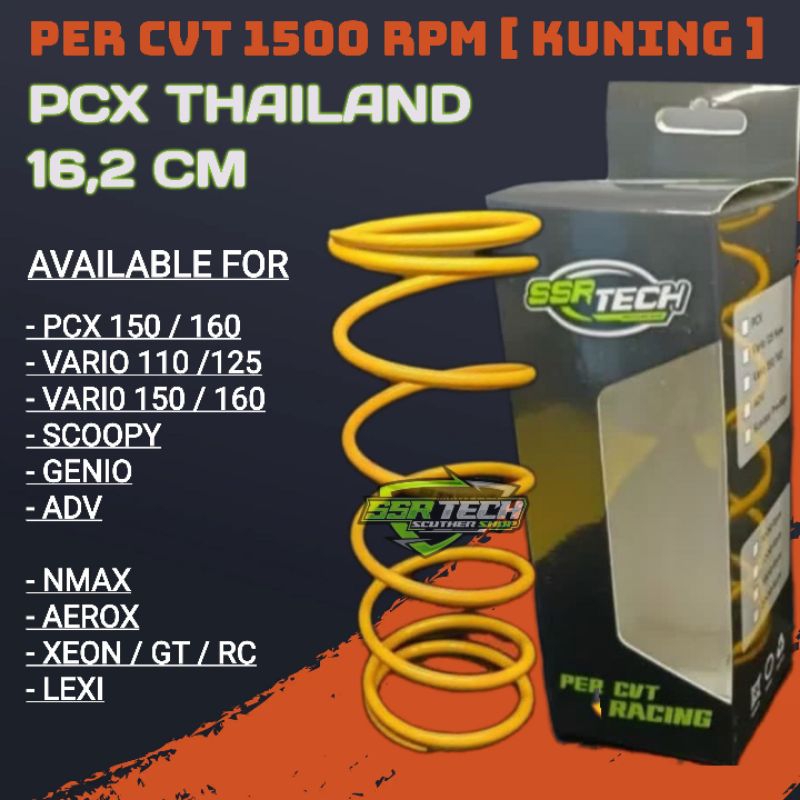 PER CVT RACING 1500 RPM PCX THAILAND BEAT VARIO SCOOPY GENIO ADV NMAX AEROX MIO NOUVO FAZZIO SSR TEC