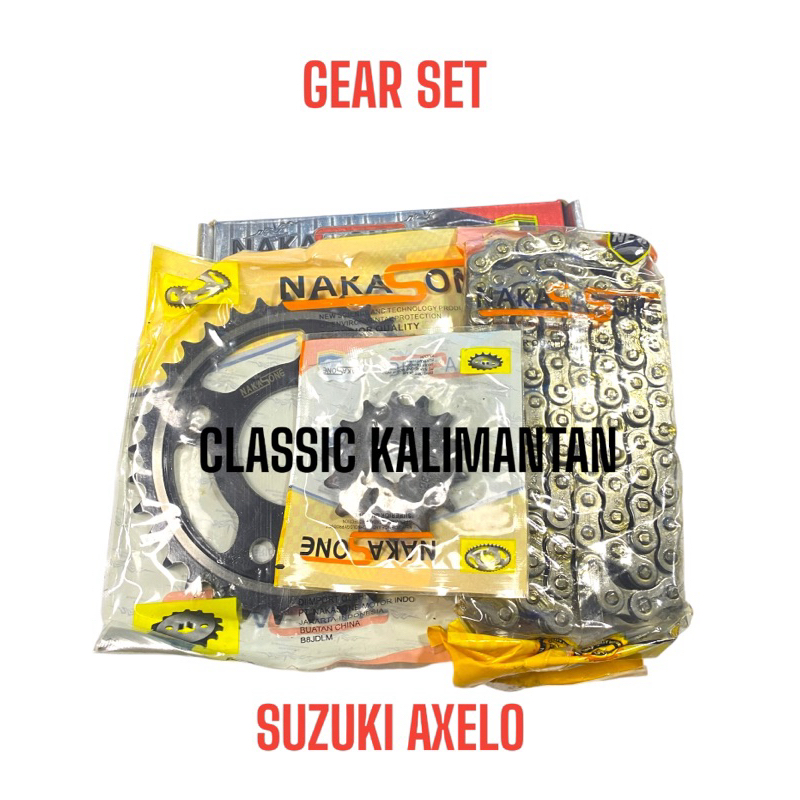 GEAR SET SUZUKI SHOGUN AXELO GIR SET PLUS RANTAI SHOGUN AXELO NAKASONE BERKUALITAS