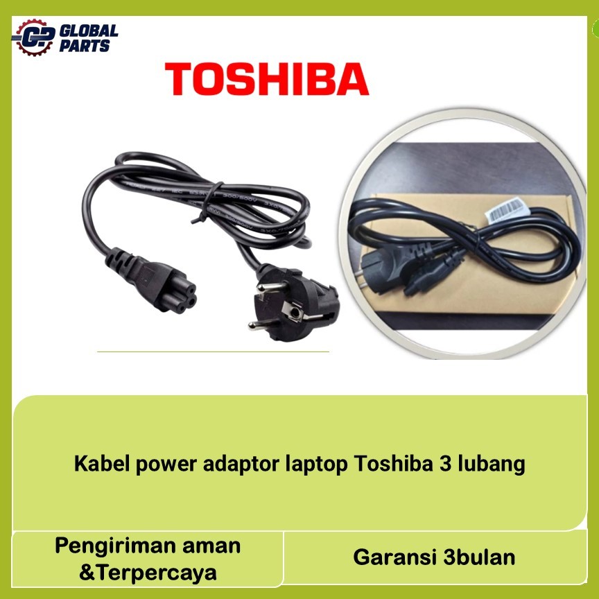 Kabel power adaptor laptop Toshiba 3 lubang