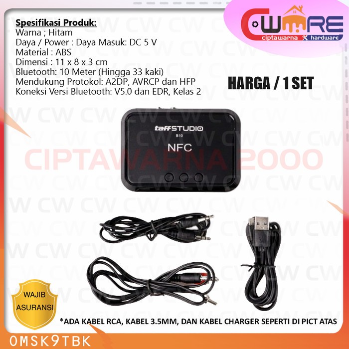Bluetooh Receiver Handphone to Music Audio Speaker NFC V4.1 - BLS-B10 - BDB CW2H
