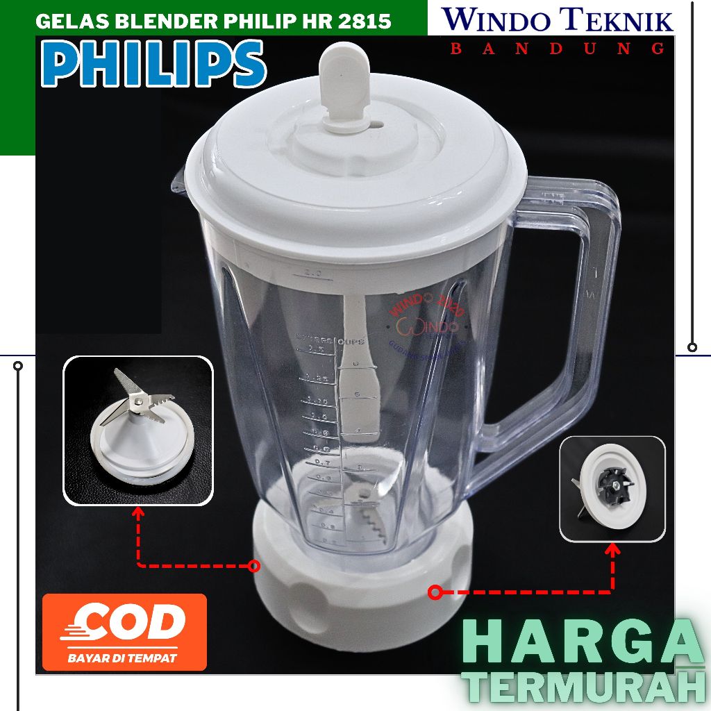 GELAS BELENDER PHILIP HR 2815 | GELAS BLENDER PILIP SET SERI HR 2815 SET | GELAS SET SERI HR 2815