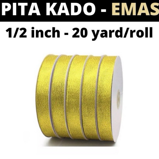 

Pita Glitter Emas Lebar 1/2 inch Per Roll