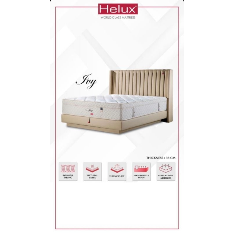 Mattras Springbed Helux Ivy (latex) ~free bantal KASUR SAJA