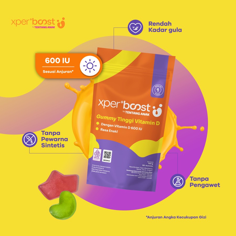Expert Boost - Gummy Vitamin D 600 IU Anak dan Dewasa | Gummy Anak