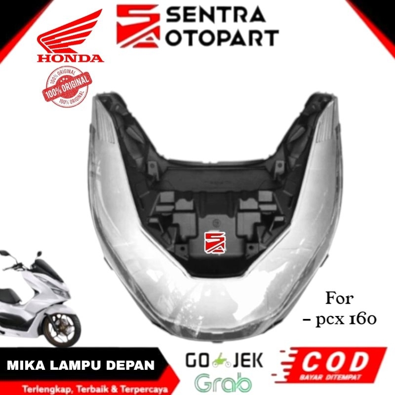 Mika kaca lampu reflektor depan Pcx 160 pcx160 list hitam original