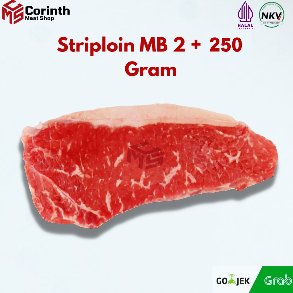 

STRIPLOIN STEAK / SIRLOIN STEAK BLACK ANGUS MB 2+ IMPORT AUSTRALIA - DAGING SAPI HAS LUAR IMPOR AUSTRALIA - HALAL - PREMIUM