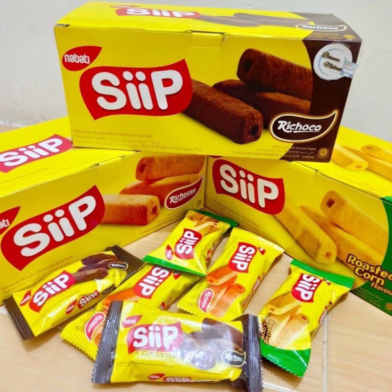 

NABATI SIIP Snack bite wafer 1 box isi 20pcsx4gr coklat jagung keju