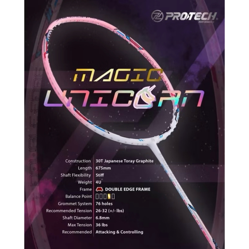 Raket Badminton Protech Magic Unicorn