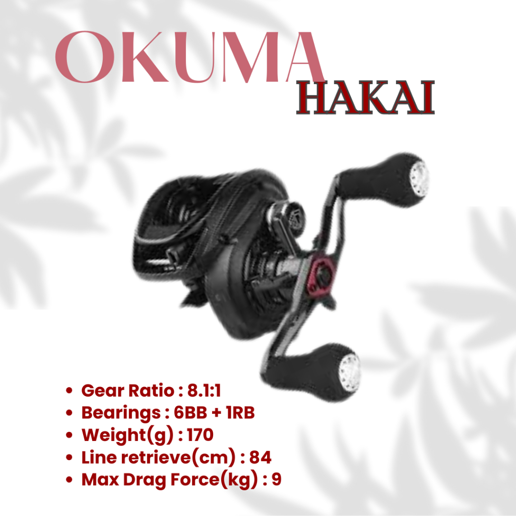 Reel Baitcasting OKUMA Hakai HDT 101X-A Ratio 8.1:1 Low Profile BC