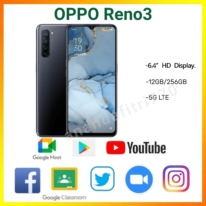 HP OPPO Reno 3 5G RAM 12GB/256GB SMARTPHONE ANDROID GARANSI