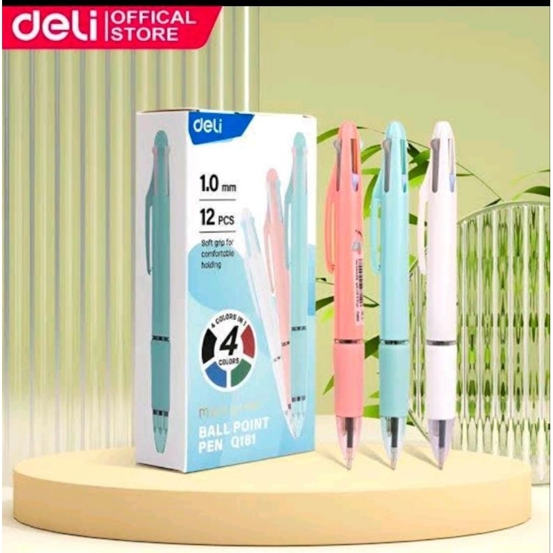 

1pcs BP 4 WARNA DELI Q181/ PULPEN CETREK 4 WARNA DELI