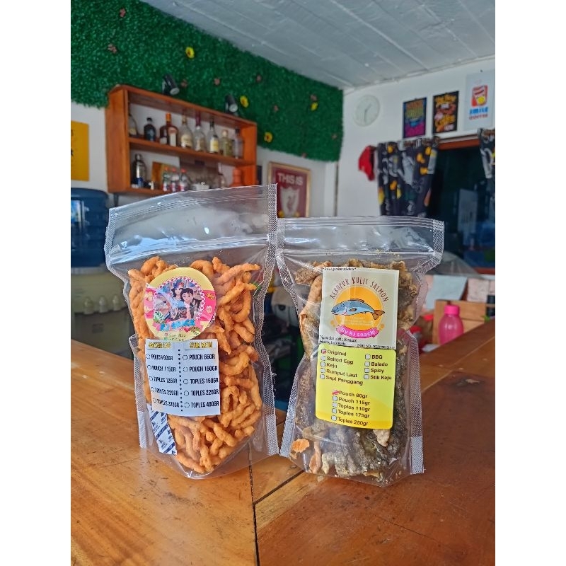 

Paket Murah Cheese Stick dan Kerupuk Kulit Ikan Salmon Food Snacks Snack Keripik