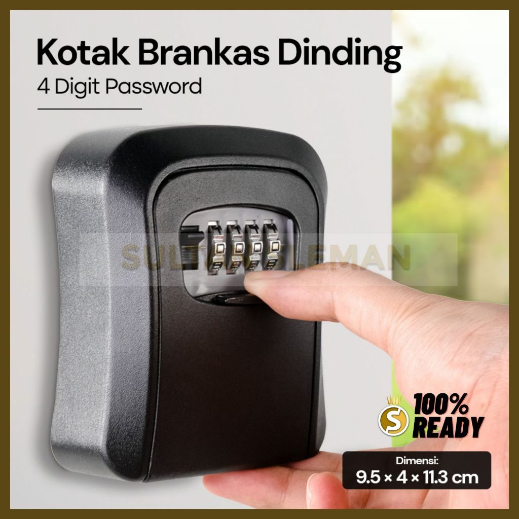 Brankas Mini Tempel Dinding / Kotak Brankas Safety Box Dinding 4 Digit Password Waterproof