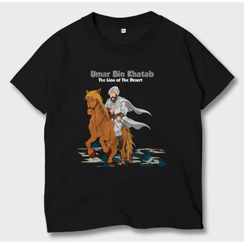 KAOS T-SHIRT UMAR BIN KHATAB THE LION OF THE DESERT