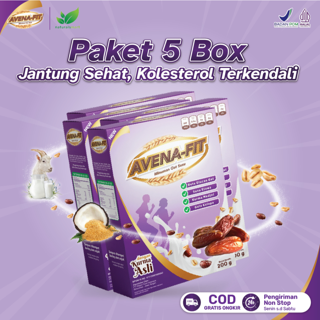 

Avenafit Paket 5 Box Menu Sarapan Solusi Sehat Turunkan Kolesterol Tinggi