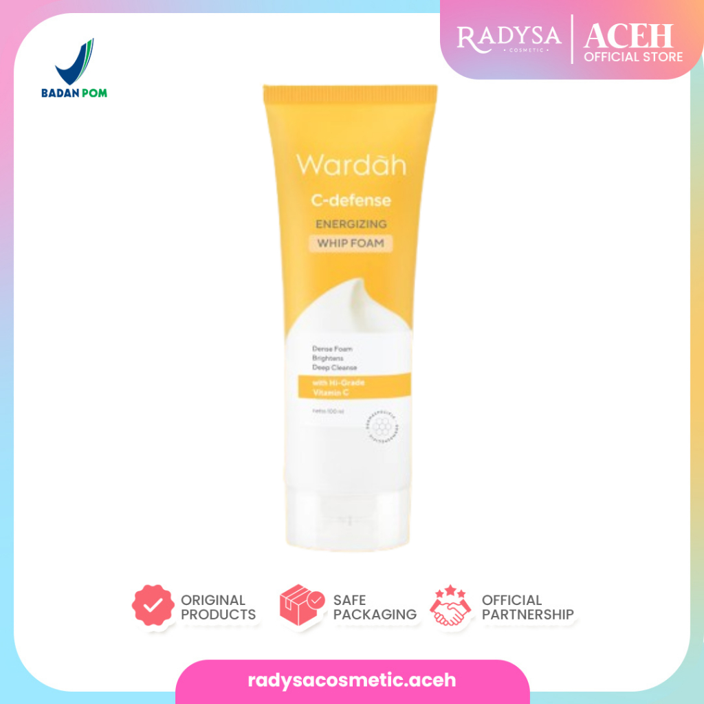 𝐑𝐀𝐃𝐘𝐒𝐀 - WARDAH C-Defense Energizing Whip Foam - Pembersih Wajah dengan HiGrade Vitamin C - Sabun Cu