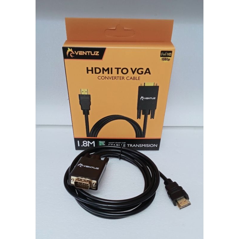 kabel HDMI to VGA (input hdmi output VGA) merk ventuz panjang 1,8mter