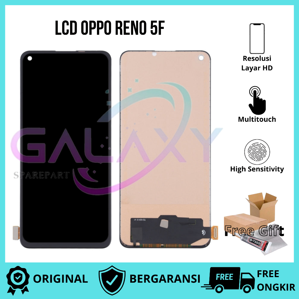 LCD TOUCHSCREEN OPPO RENO 5F SUPER NON FINGERPRINT ORIGINAL PRODUK BERGARANSI FREE DUS + LEM