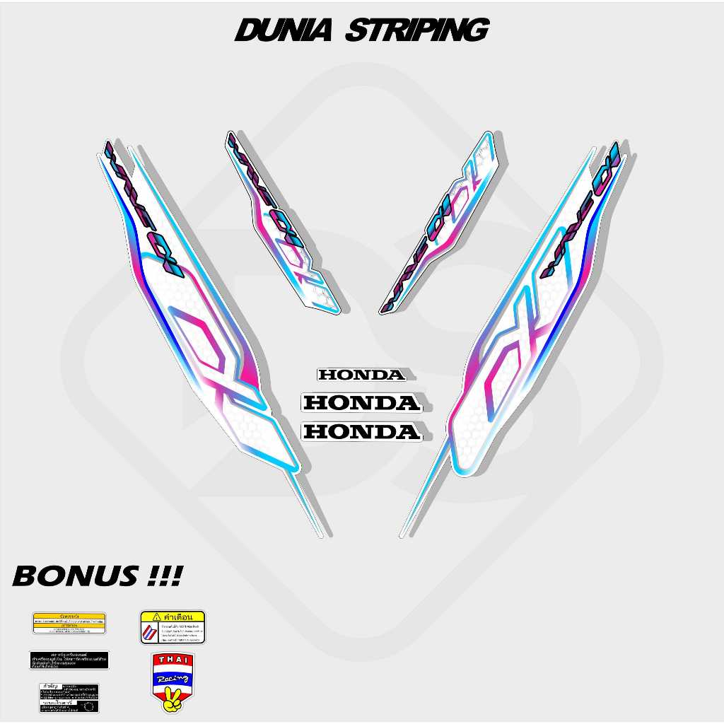 STRIPING STICKER STOCK DECAL STIKER HONDA SUPRA FIT NEW / WAVE LX VIETNAM / LIS SUPRA FIT 110 / VARI