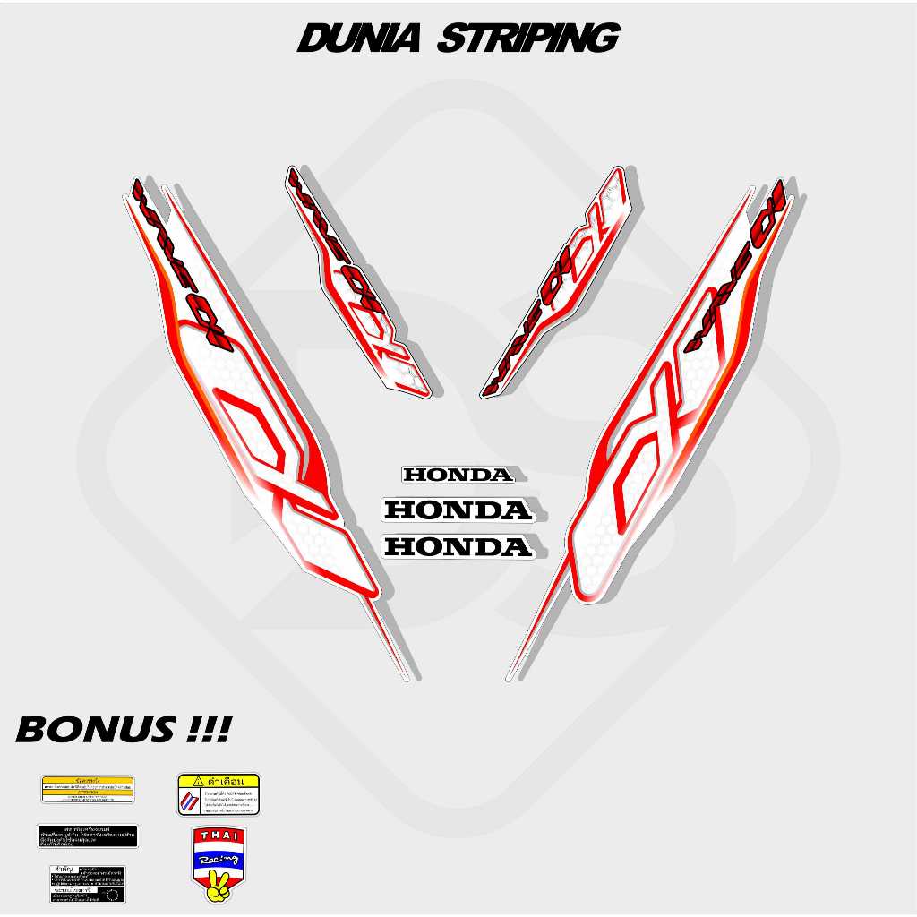 STRIPING STICKER STOCK DECAL STIKER HONDA SUPRA FIT NEW / WAVE LX VIETNAM / LIS SUPRA FIT 110 / VARI