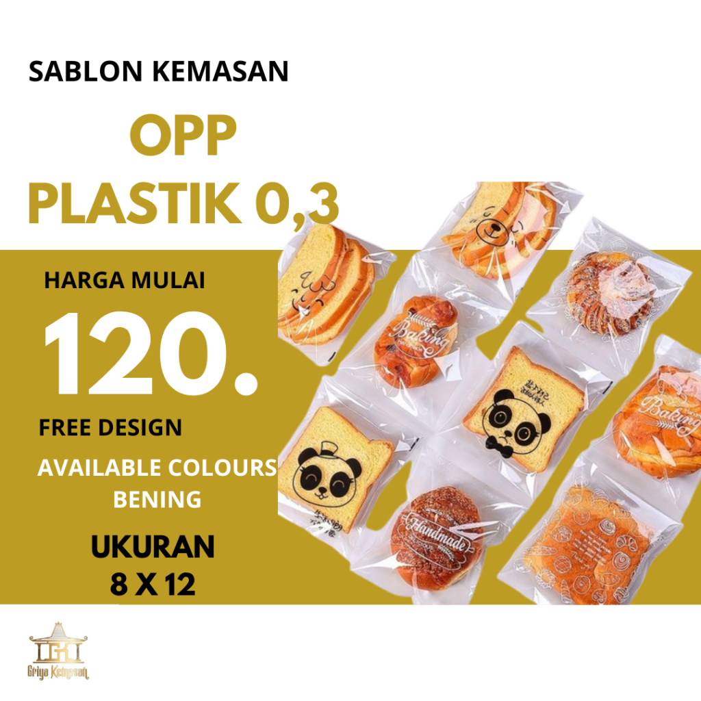 

SABLON OPP SABLON PLASTIK KUE SABLON PLASTIK PEREKAT SABLONPLASTIK ROTI SABLON OPP UKURAN 8X12