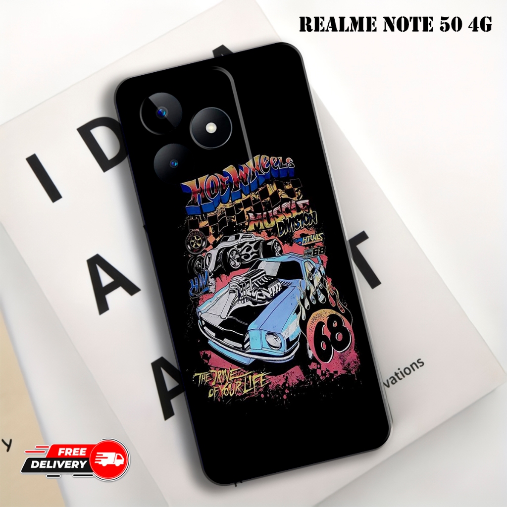 Casing Hp cocok untuk REALME NOTE 50 4G Terbaru - Softcase Fashion Case Cars Keren - Type Lain Via C