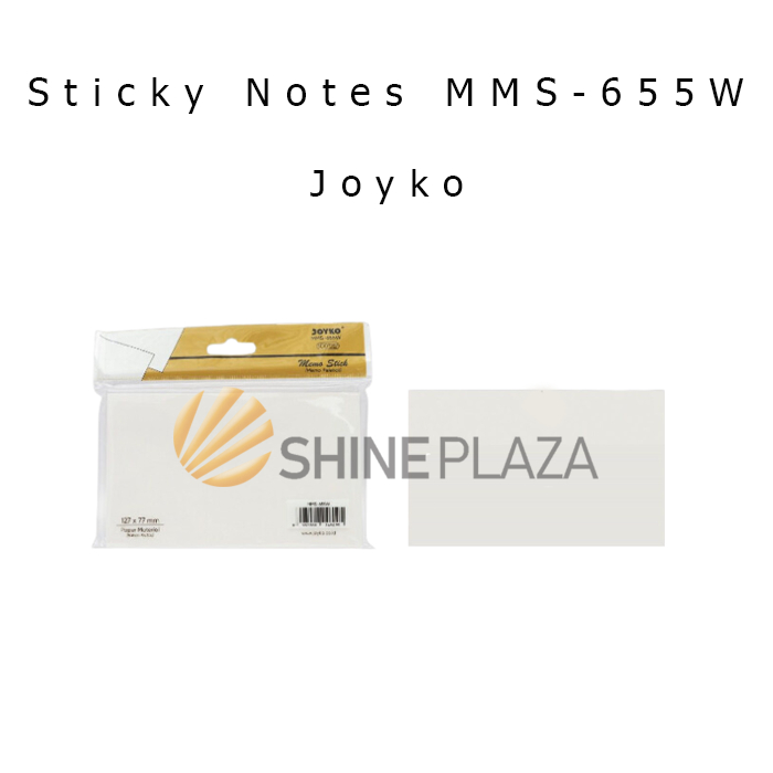

Memo Tempel Sticky Notes White Color Joyko MMS-655W - Kertas Stick Note Joyko