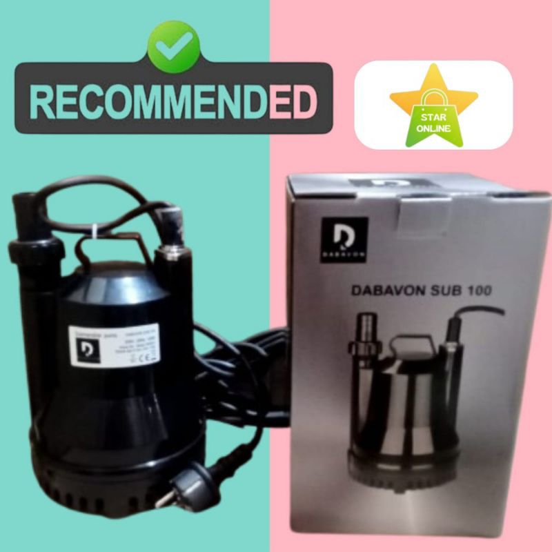 Pompa celup air bersih Dabavon 100 watt tandon aquarium sirkulasi kolam ikan 100w 220v Q2009 dabaqua