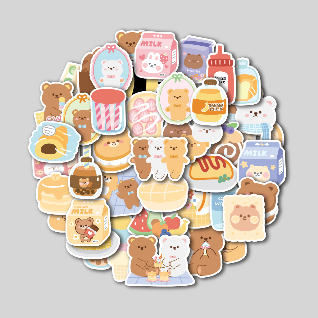 

STICKER PACK PICNIC BEAR | STICKER TUMBLER | STIKER LAPTOP KOPER HELM