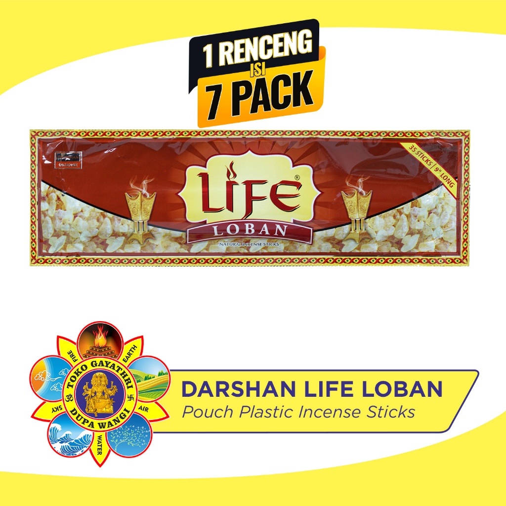 Dupa India Aromaterapi Pouch Plastic - Darshan Life Loban 35 Sticks