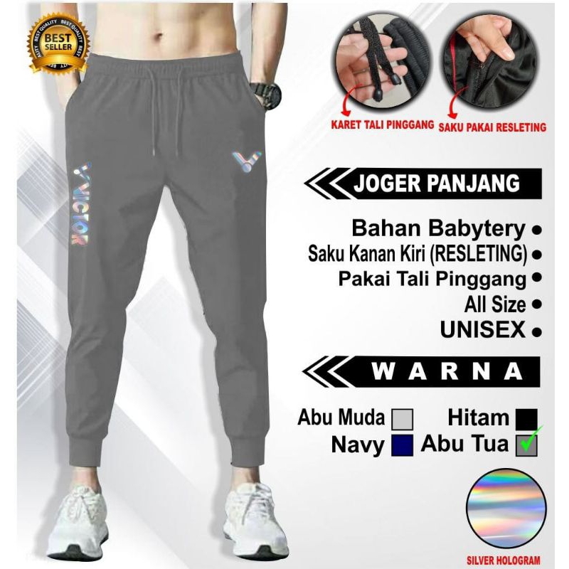 Celana joger training badminton bawahan olahraga panjang bulutangkis jenis joger pria wanita logo ho