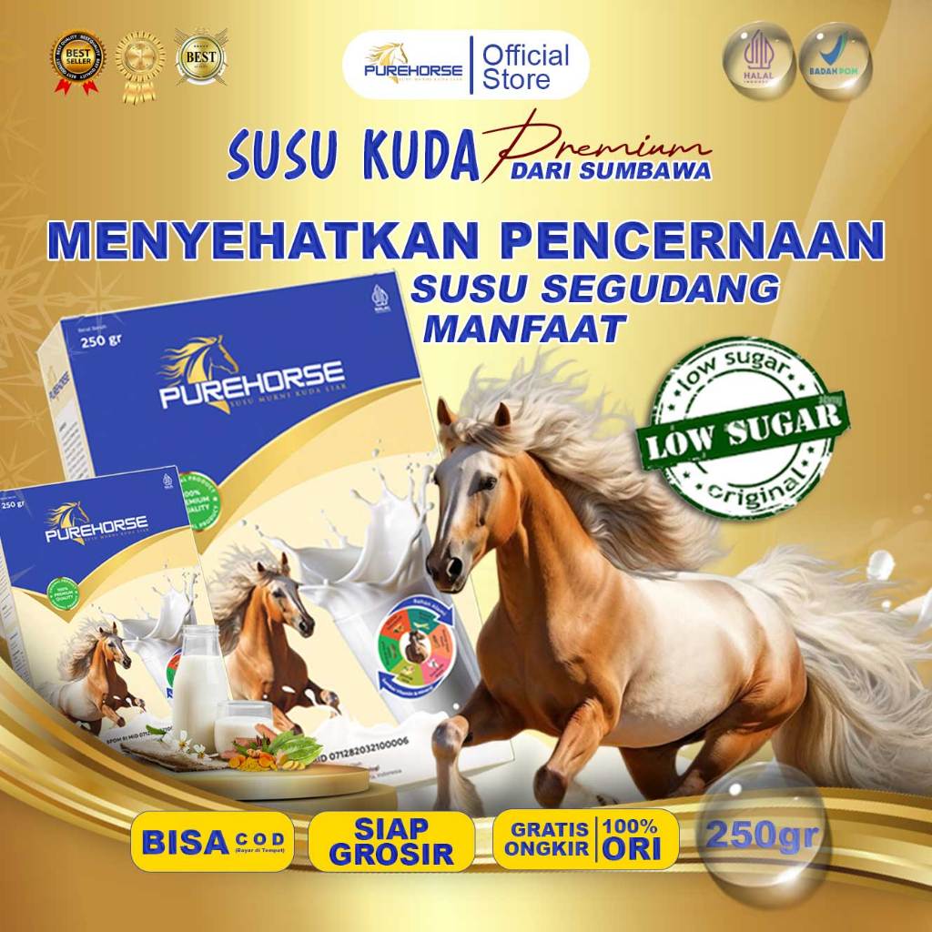 

Pure Horse Susu Kuda Liar Sumbawa Asli 100% Kemasan 250gr