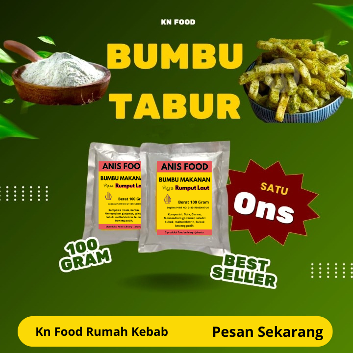 

rumput laut kemasan 100g ANIS FOOD bumbu tabur.