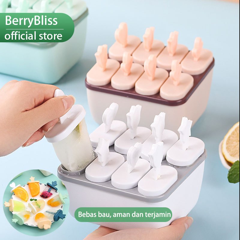 Cetakan Ice Cream 8 Slot Dengan Gagang Anti Pecah Ramah Lingkungan — 8