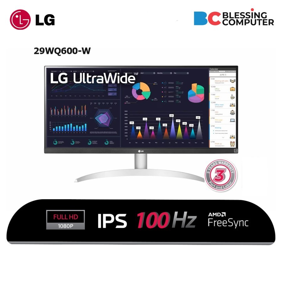 Monitor LG 29WQ600-W UltraWide FHD IPS sRGB 99% (CIE1931) 100Hz 5ms GtG at Faster