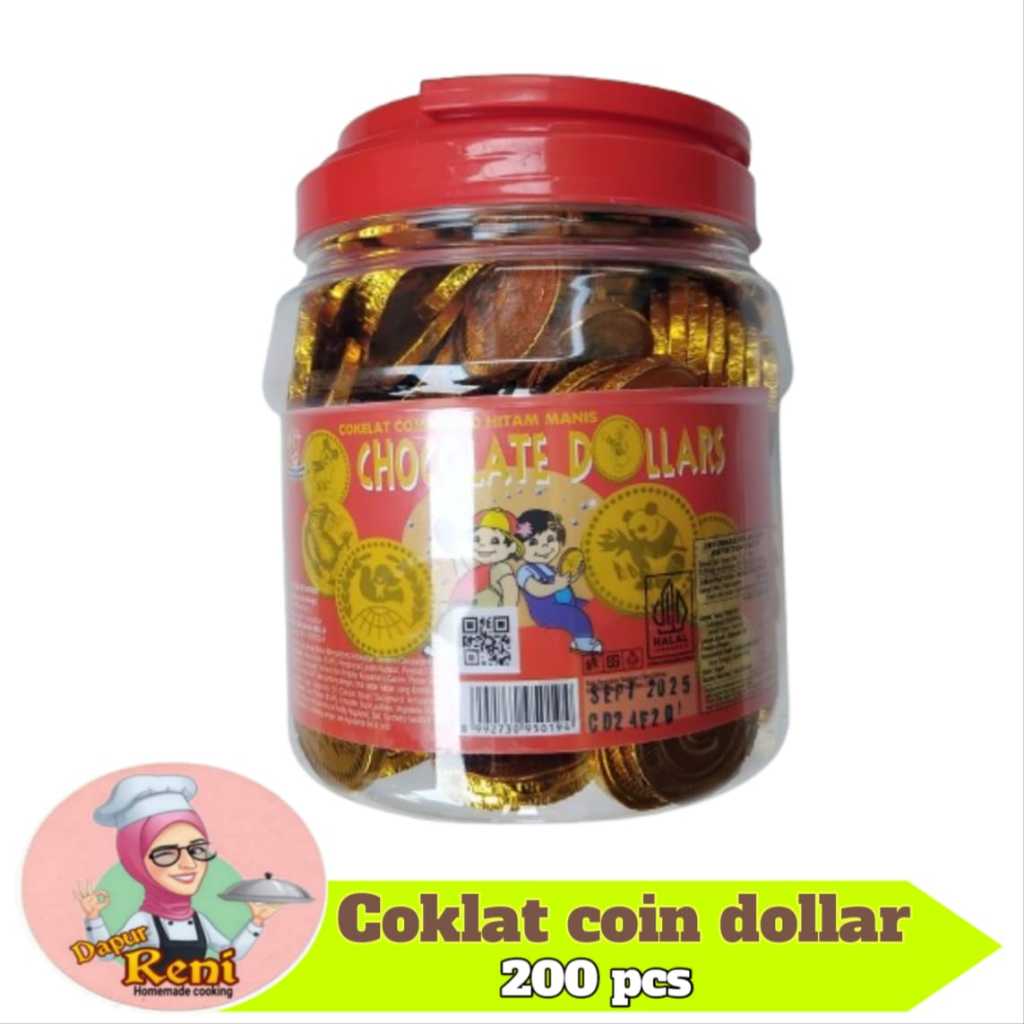 

Coklat coin dollar kemasan toples isi 200pcs