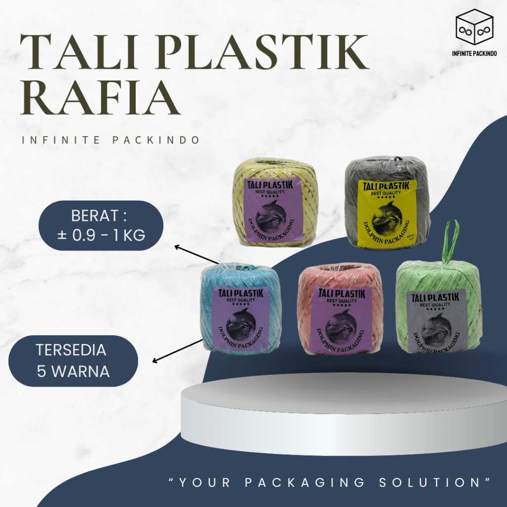 

(BERAT 0.9 - 1KG) TALI RAFIA PLASTIK HITAM DAN WARNA LENGKAP